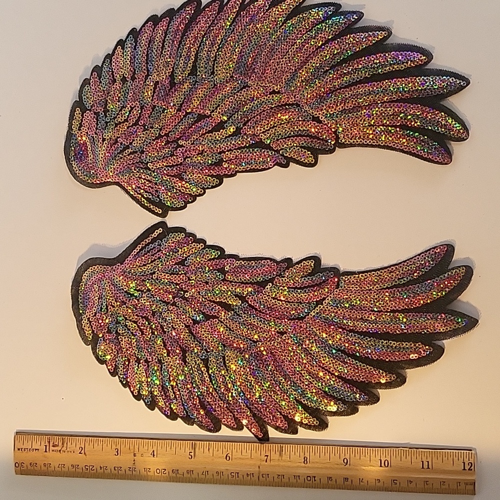 Muti color IRON on wing patch 11 1/2 in.